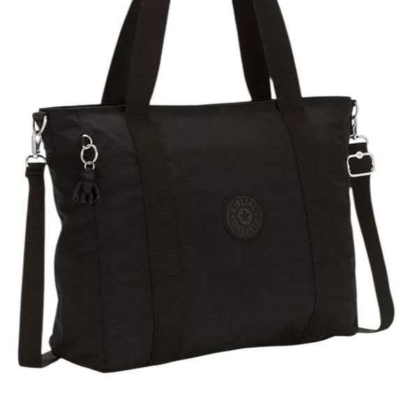 Black Kipling Asseni Tote Bag with Adjustable Straps - Picture 5 of 7